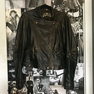 Black Leather Jacket Large